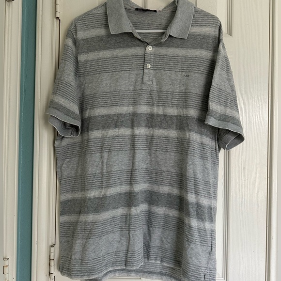 Michael Kors Gray Striped Polo size XXL - Picture 1 of 4